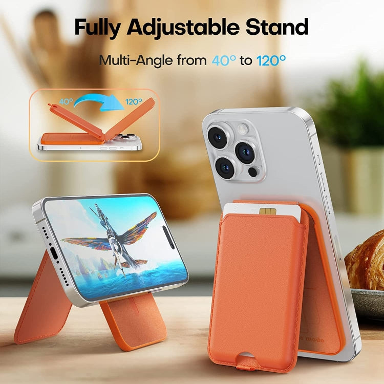 For IPhone 15 / 14 / 13 Series MagSafe Wallet Card Holder With Adjustable Stand