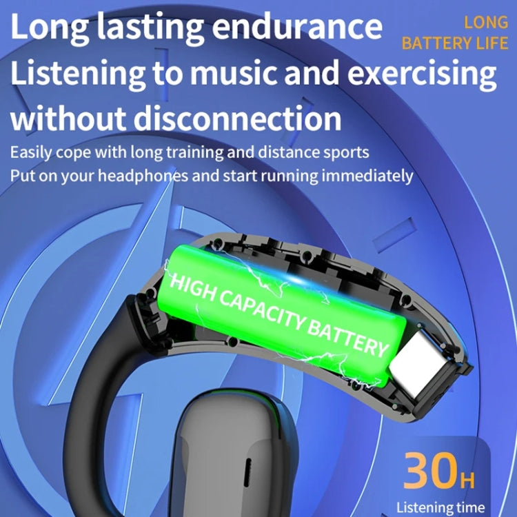 Bluetooth Headset Digital Display Hanging Ear OWS Stereo Sports Earbuds, X30 Black, X30 White, X30 Orange