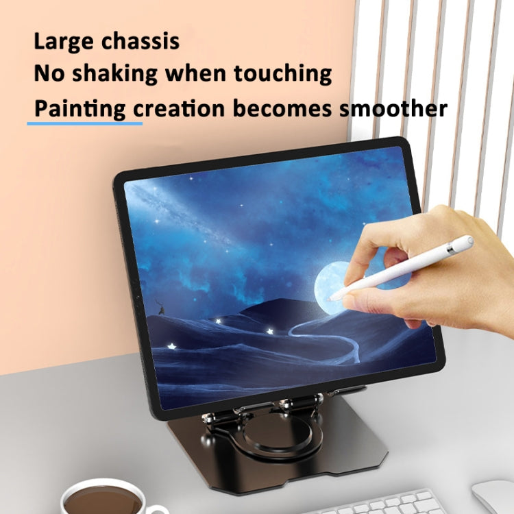 Metal Cooling Tablet Stand Rotatable Adjustable Base Support, JS-258 Silver, JS-258 Black