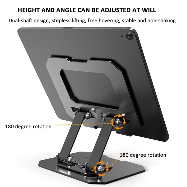 Metal Cooling Tablet Stand Rotatable Adjustable Base Support, JS-258 Silver, JS-258 Black