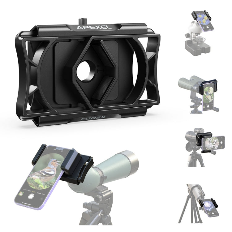 APEXEL F002X Universal Phone Adapter for Monoculars Binoculars Smartphone Holder Clip, F002X Black, F002X Green