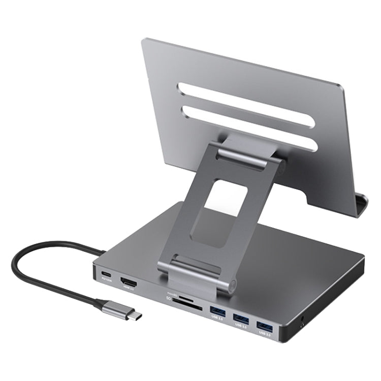Blueendless 4K/60Hz Multifunctional Folding Tablet Type-C Docking Station Bracket, 8-in-1, 8-in-1 Rotating, 9-in-1, 9-in-1 Rotating