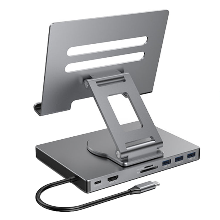Blueendless 4K/60Hz Multifunctional Folding Tablet Type-C Docking Station Bracket, 8-in-1, 8-in-1 Rotating, 9-in-1, 9-in-1 Rotating