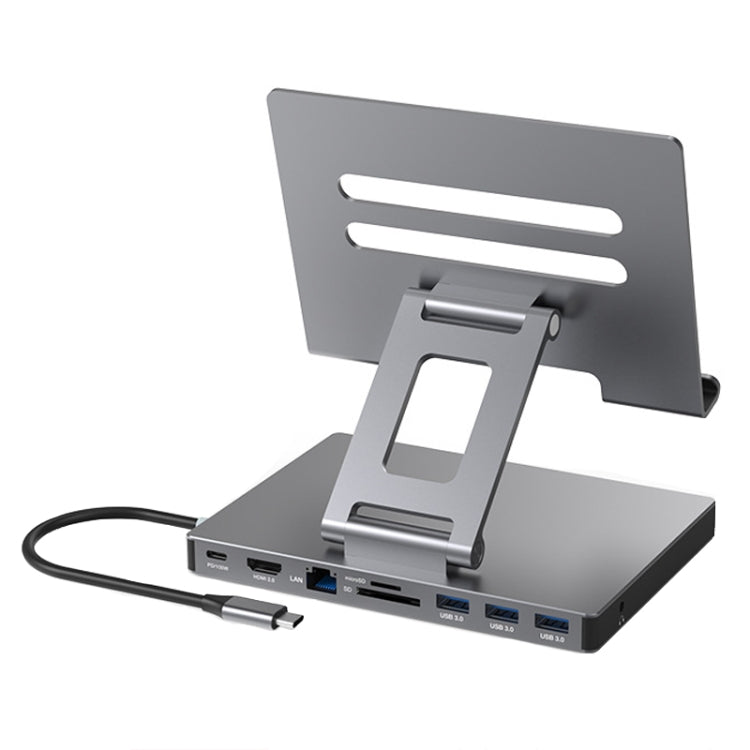 Blueendless 4K/60Hz Multifunctional Folding Tablet Type-C Docking Station Bracket, 8-in-1, 8-in-1 Rotating, 9-in-1, 9-in-1 Rotating