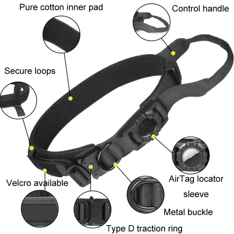 For AirTag Locator Nylon Adjustable Anti-Breakaway Collar, S, M, L, XL
