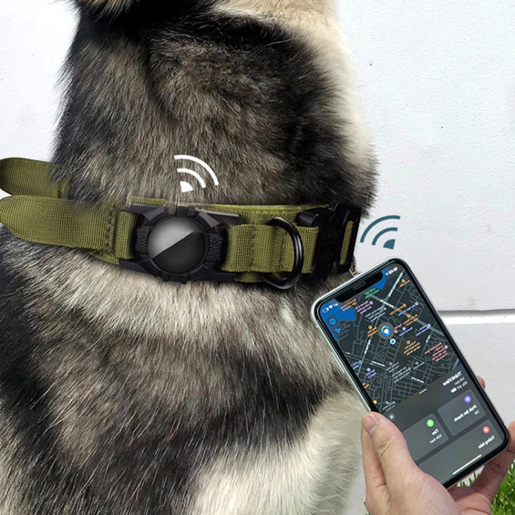 For AirTag Locator Nylon Adjustable Anti-Breakaway Collar, S, M, L, XL