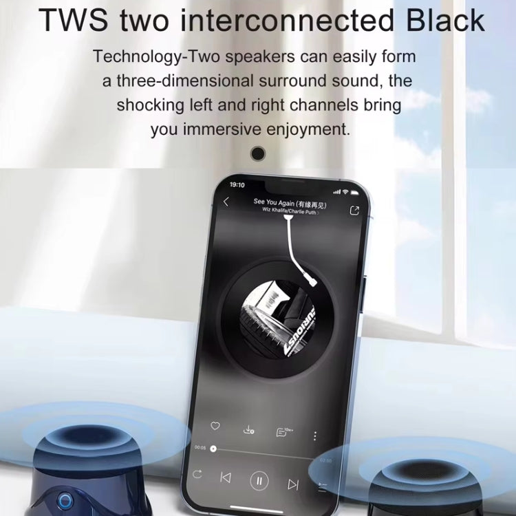 Magnetic Wireless Bluetooth Speaker Subwoofer Mini Portable TWS Mobile Phone Speaker, CQ01 Black, CQ01 Navy Blue, CQ01 White