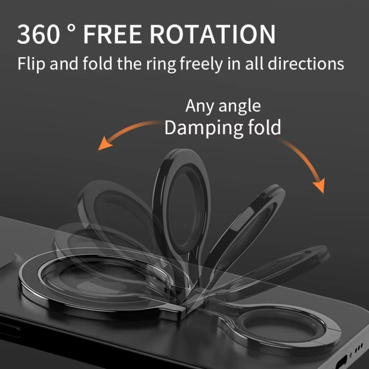 Magnetic Mobile Phone Holder Zinc Alloy Phone Finger Ring Bracket With Silicone Ring Guard, Style 2  Black, Style 2 Black+Orange, Style 2 Silver+Orange