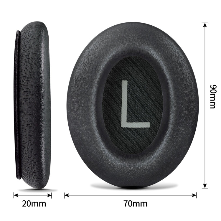 For BOSE QC45 1pair Headphone Sponge Earmuff Leather Cover, Black, White, Navy Blue, Titanium-color, Crystal Blue