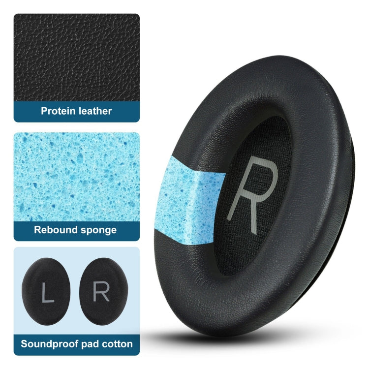 For BOSE QC45 1pair Headphone Sponge Earmuff Leather Cover, Black, White, Navy Blue, Titanium-color, Crystal Blue
