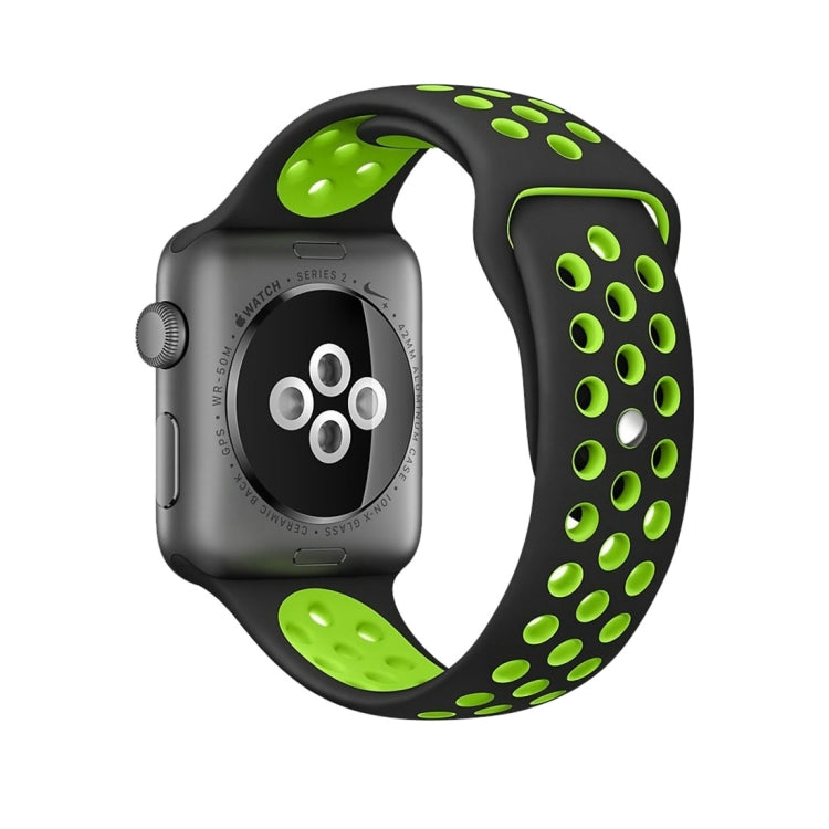 For Apple Watch Series 10 42mm / 9&8&7 41mm / SE 3&SE 2&6&SE&5&4 40mm / 3&2&1 38mm Fashionable Classical Silicone Sport Watch Band(Grey White), WA1230A, WA1230B, WA1230BG, WA1230BH, WA1230BL, WA1230BM, WA1230BR, WA1230BY, WA1230C, WA1230D, WA1230DW...