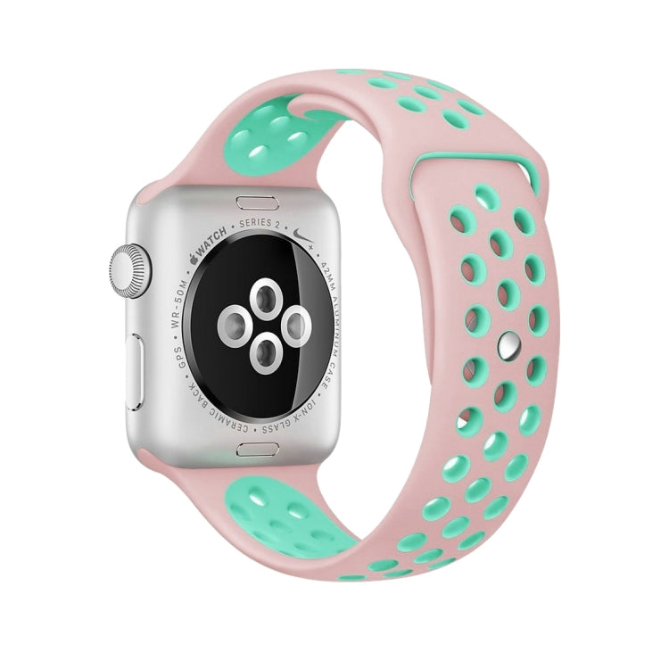 For Apple Watch Series 10 42mm / 9&8&7 41mm / SE 3&SE 2&6&SE&5&4 40mm / 3&2&1 38mm Fashionable Classical Silicone Sport Watch Band(Grey White), WA1230A, WA1230B, WA1230BG, WA1230BH, WA1230BL, WA1230BM, WA1230BR, WA1230BY, WA1230C, WA1230D, WA1230DW...