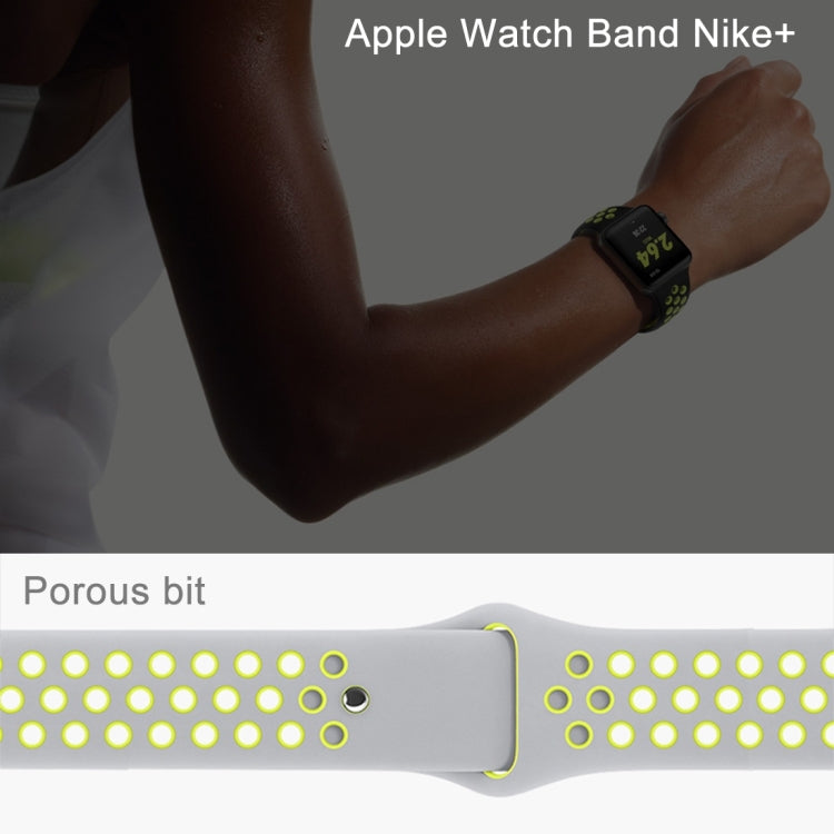 For Apple Watch Series 10 42mm / 9&8&7 41mm / SE 3&SE 2&6&SE&5&4 40mm / 3&2&1 38mm Fashionable Classical Silicone Sport Watch Band(Grey White), WA1230A, WA1230B, WA1230BG, WA1230BH, WA1230BL, WA1230BM, WA1230BR, WA1230BY, WA1230C, WA1230D, WA1230DW...