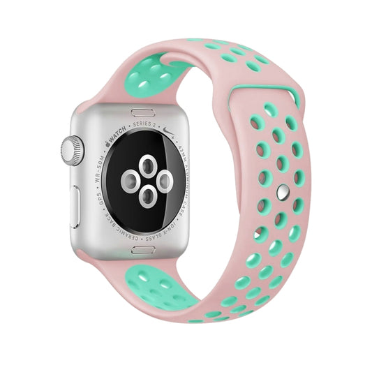 For Apple Watch Series 10 42mm / 9&8&7 41mm / SE 3&SE 2&6&SE&5&4 40mm / 3&2&1 38mm Fashionable Classical Silicone Sport Watch Band(Grey White), WA1230A, WA1230B, WA1230BG, WA1230BH, WA1230BL, WA1230BM, WA1230BR, WA1230BY, WA1230C, WA1230D, WA1230DW...