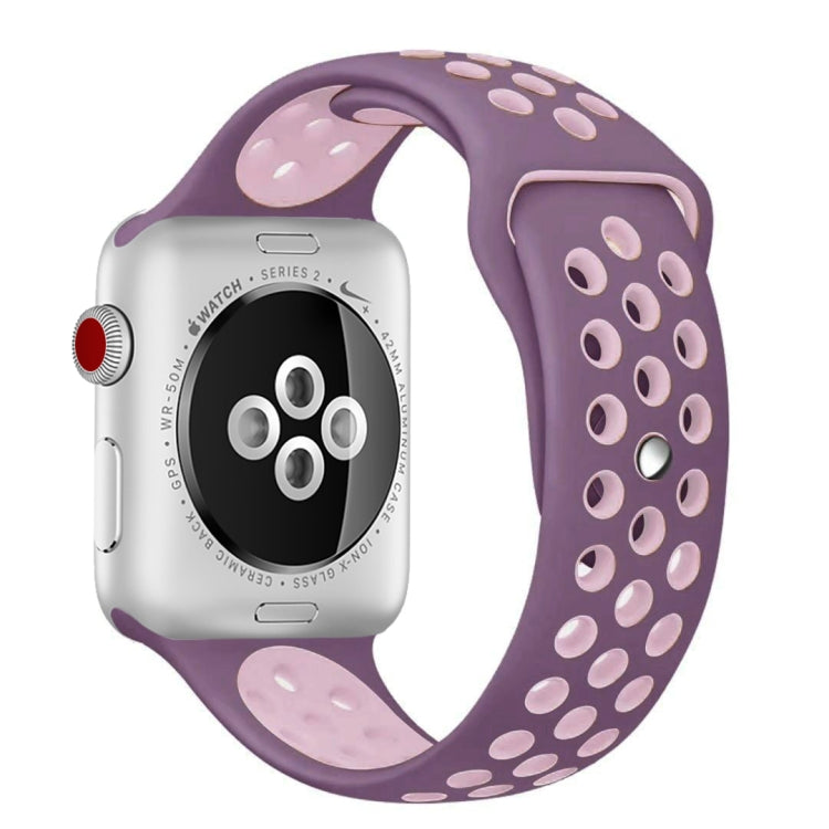 For Apple Watch Series 10 42mm / 9&8&7 41mm / SE 3&SE 2&6&SE&5&4 40mm / 3&2&1 38mm Fashionable Classical Silicone Sport Watch Band(Grey White), WA1230A, WA1230B, WA1230BG, WA1230BH, WA1230BL, WA1230BM, WA1230BR, WA1230BY, WA1230C, WA1230D, WA1230DW...