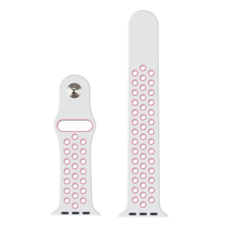 For Apple Watch Series 10 42mm / 9&8&7 41mm / SE 3&SE 2&6&SE&5&4 40mm / 3&2&1 38mm Fashionable Classical Silicone Sport Watch Band(Grey White), WA1230A, WA1230B, WA1230BG, WA1230BH, WA1230BL, WA1230BM, WA1230BR, WA1230BY, WA1230C, WA1230D, WA1230DW...