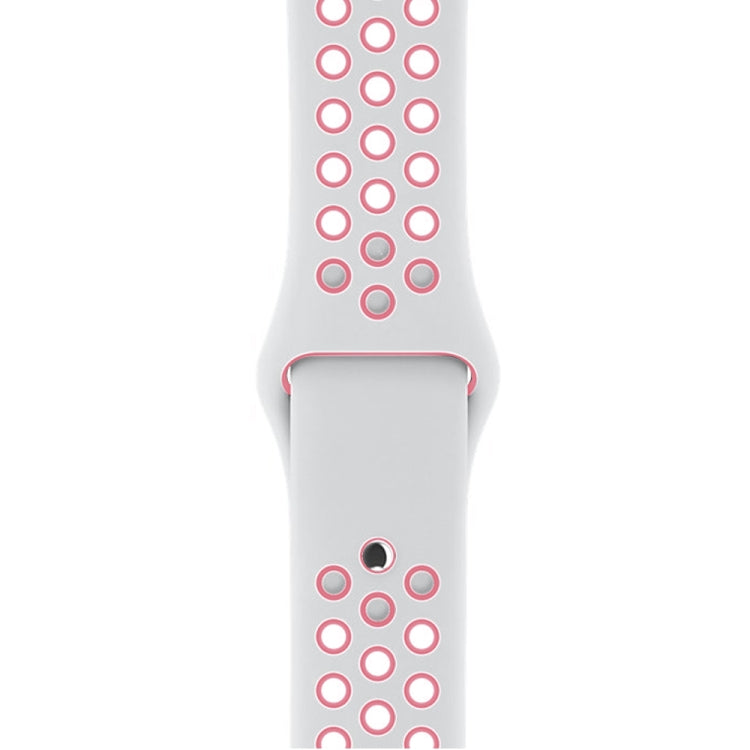 For Apple Watch Series 10 42mm / 9&8&7 41mm / SE 3&SE 2&6&SE&5&4 40mm / 3&2&1 38mm Fashionable Classical Silicone Sport Watch Band(Grey White), WA1230A, WA1230B, WA1230BG, WA1230BH, WA1230BL, WA1230BM, WA1230BR, WA1230BY, WA1230C, WA1230D, WA1230DW...