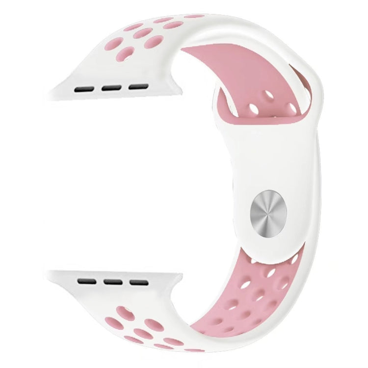 For Apple Watch Series 10 42mm / 9&8&7 41mm / SE 3&SE 2&6&SE&5&4 40mm / 3&2&1 38mm Fashionable Classical Silicone Sport Watch Band(Grey White), WA1230A, WA1230B, WA1230BG, WA1230BH, WA1230BL, WA1230BM, WA1230BR, WA1230BY, WA1230C, WA1230D, WA1230DW...