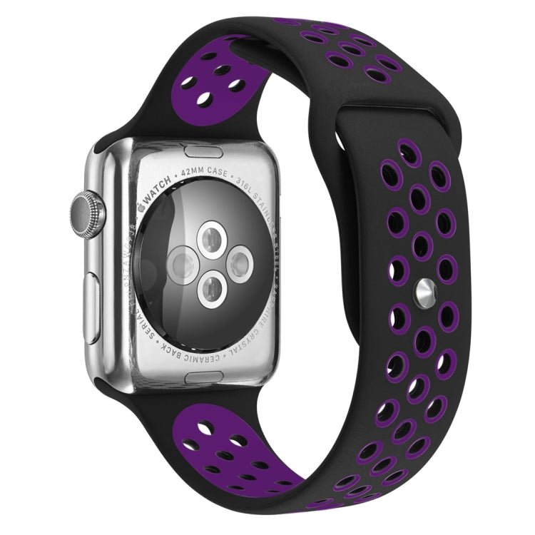 For Apple Watch Series 10 42mm / 9&8&7 41mm / SE 3&SE 2&6&SE&5&4 40mm / 3&2&1 38mm Fashionable Classical Silicone Sport Watch Band(Grey White), WA1230A, WA1230B, WA1230BG, WA1230BH, WA1230BL, WA1230BM, WA1230BR, WA1230BY, WA1230C, WA1230D, WA1230DW...