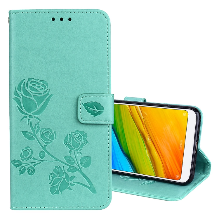 For Xiaomi Redmi 5 Plus Rose Embossed Horizontal Flip Environmental PU Leather Case with Holder & Card Slots & Wallet