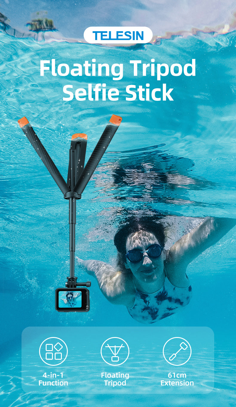 TELESIN Floating Tripod Selfie Stick