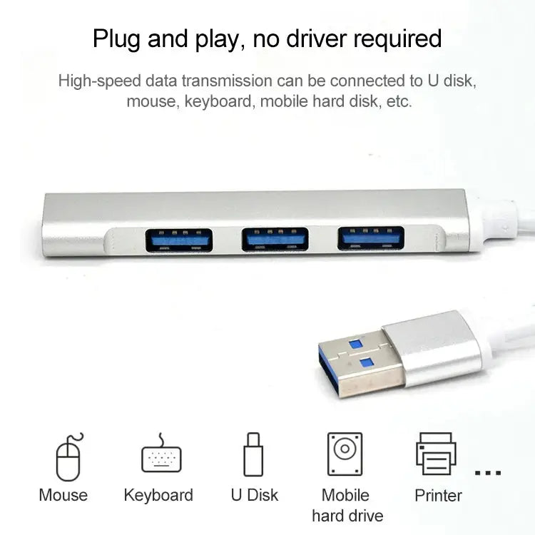 A-809 4 x USB 3.0 to USB 3.0 Aluminum Alloy HUB Adapter A-809 - A-809