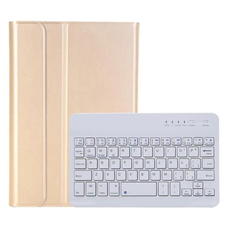 A06B Ultra-thin Detachable Bluetooth Keyboard Leather Case with Pen Slot & Holder for iPad mini 6 / mini 7 - Gold