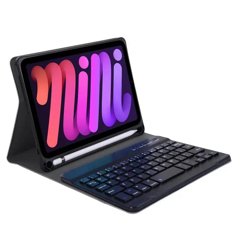 A06B Ultra-thin Detachable Bluetooth Keyboard Leather Case with Pen Slot & Holder for iPad mini 6 / mini 7 - Apple