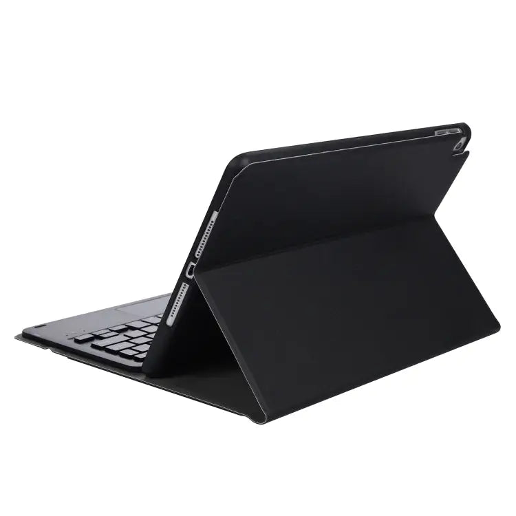A07B-A Lambskin Texture Square Keycap Bluetooth Keyboard Leather Case with Touch Control For iPad For iPad 9.7 2018 &
