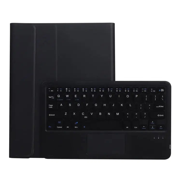 A07B-A Lambskin Texture Square Keycap Bluetooth Keyboard Leather Case with Touch Control For iPad For iPad 9.7 2018 &