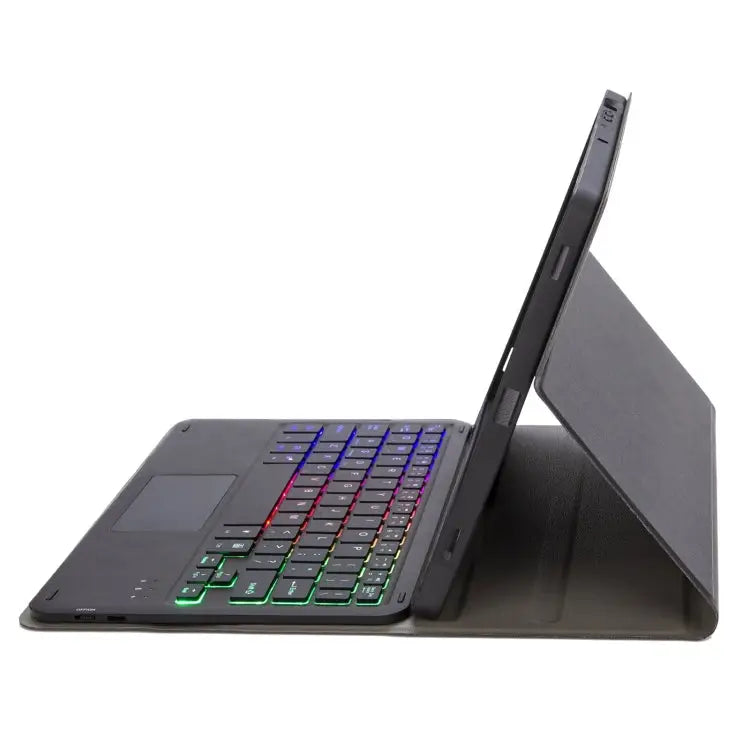 A07B-AS Lambskin Pen Slot Touch Pad Bluetooth Keyboard Leather Tablet Case For iPad 9.7 2018&2017 / Pro 9.7 / Air 2