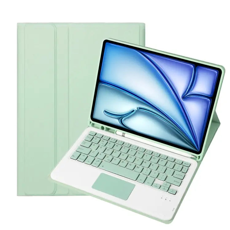 A098B-A Detachable Ultra-Thin Bluetooth Touch Keyboard Leather Tablet Case with Pen Slot For iPad Air 11 2025 / 2024