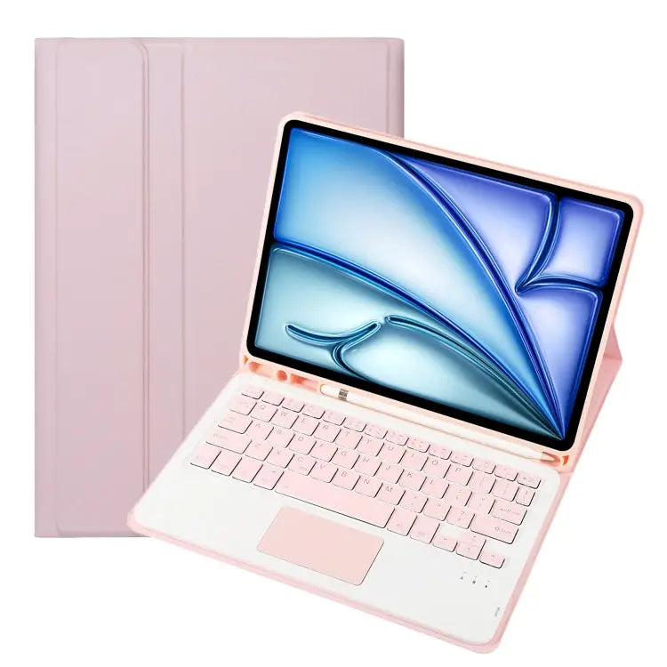 A098B-A Detachable Ultra-Thin Bluetooth Touch Keyboard Leather Tablet Case with Pen Slot For iPad Air 11 2025 / 2024