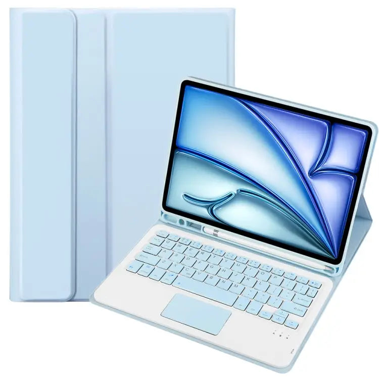 A098B-A Detachable Ultra-Thin Bluetooth Touch Keyboard Leather Tablet Case with Pen Slot For iPad Air 11 2025 / 2024