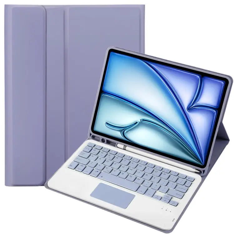 A098B-A Detachable Ultra-Thin Bluetooth Touch Keyboard Leather Tablet Case with Pen Slot For iPad Air 11 2025 / 2024