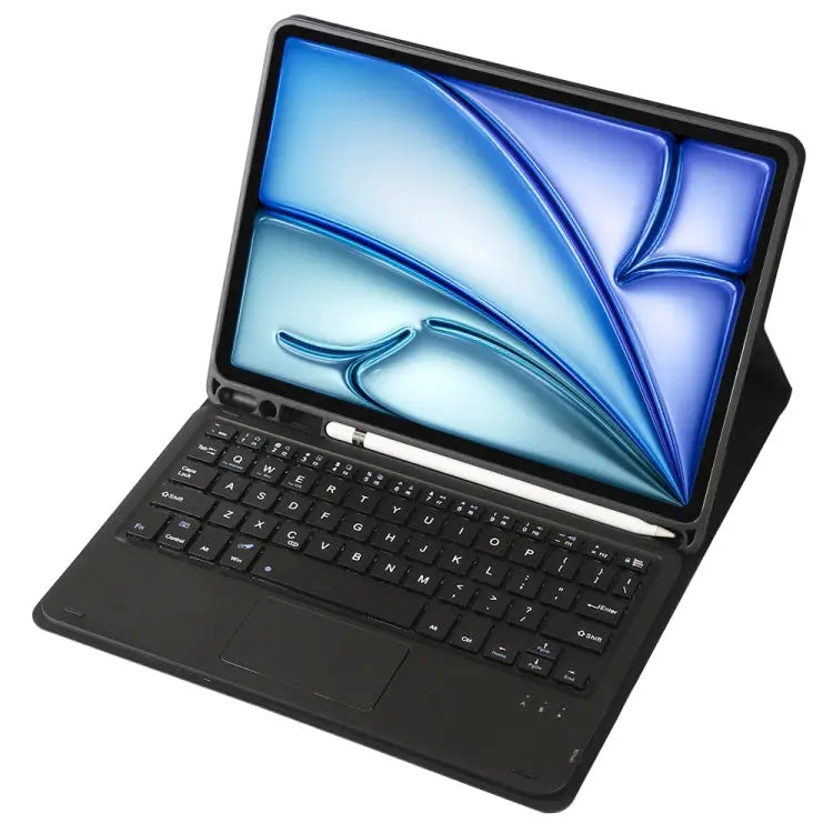 A098B-A Detachable Ultra-Thin Bluetooth Touch Keyboard Leather Tablet Case with Pen Slot For iPad Air 11 2025 / 2024