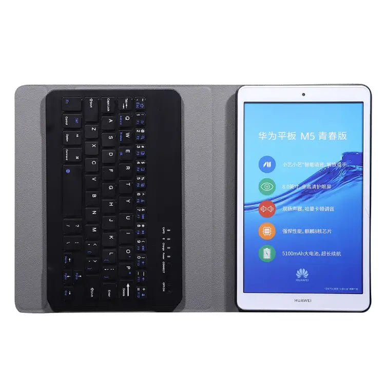 A0M5 Detachable Bluetooth Keyboard + Ultrathin Horizontal Flip Leather Tablet Case for Huawei MediaPad M5 & Honor Tab 5