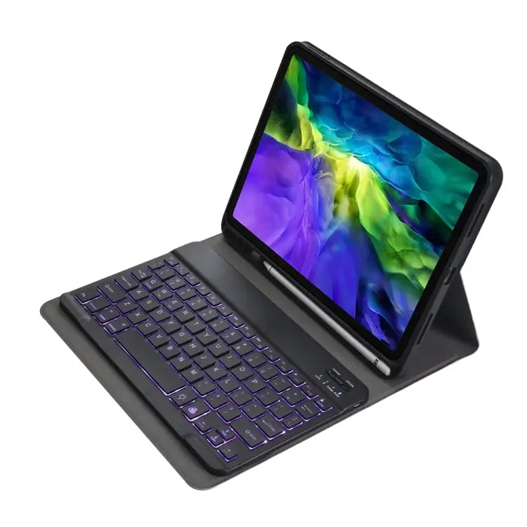 A11BS Lambskin Texture ultra-thin Bluetooth Keyboard Leather Case with Pen Holder & Backlight A11BS - Apple Accessories