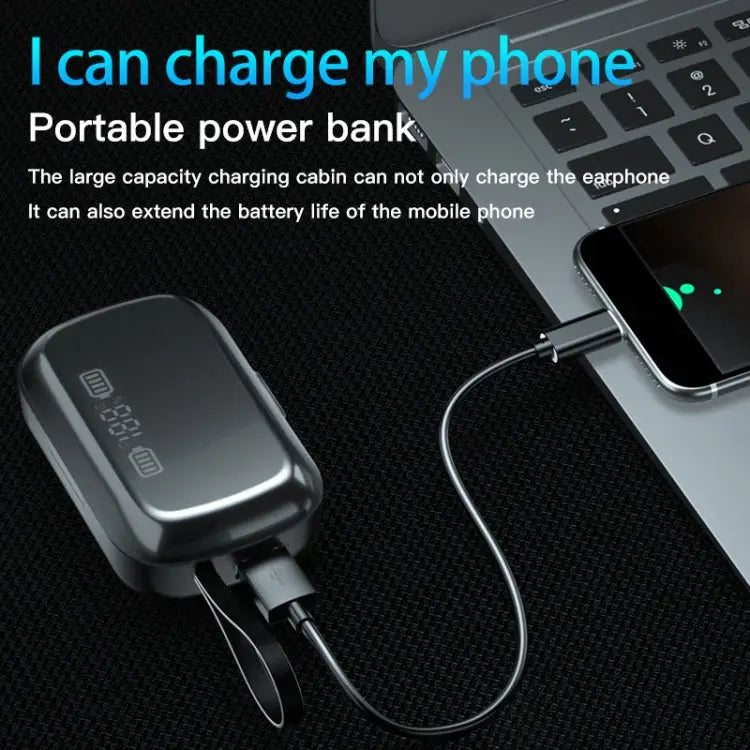 A13 TWS CVC8.0 and DSP Dual Noise Cancelling Touch Bluetooth Earphone with Charging Box Support LED Digital Display &