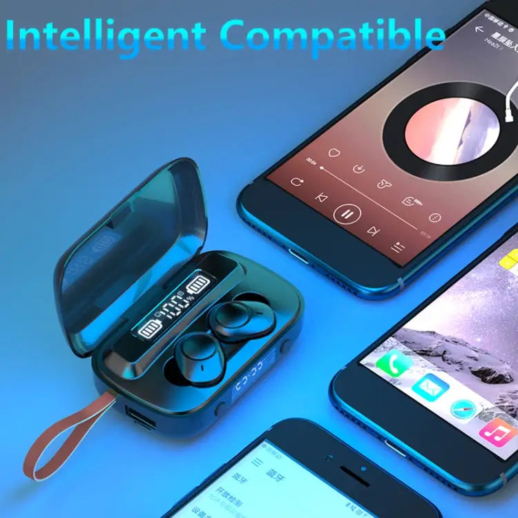 A13 TWS CVC8.0 and DSP Dual Noise Cancelling Touch Bluetooth Earphone with Charging Box Support LED Digital Display &