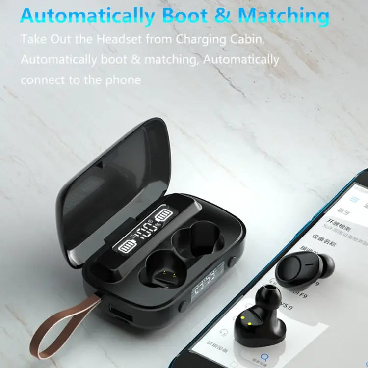 A13 TWS CVC8.0 and DSP Dual Noise Cancelling Touch Bluetooth Earphone with Charging Box Support LED Digital Display &