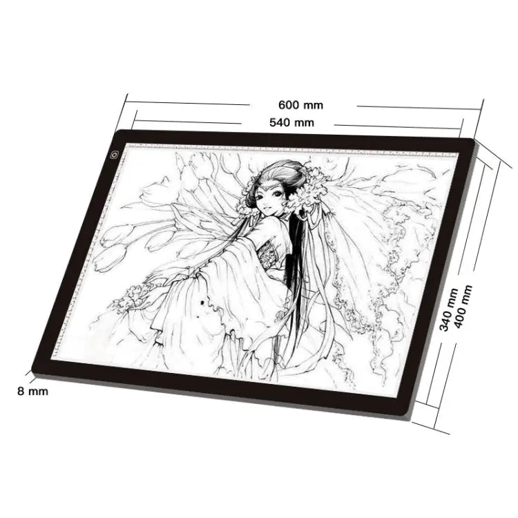 A2 Size 23W 12V LED Three Level of Brightness Dimmable Acrylic Copy Boards for Anime Sketch Drawing Sketchpad
