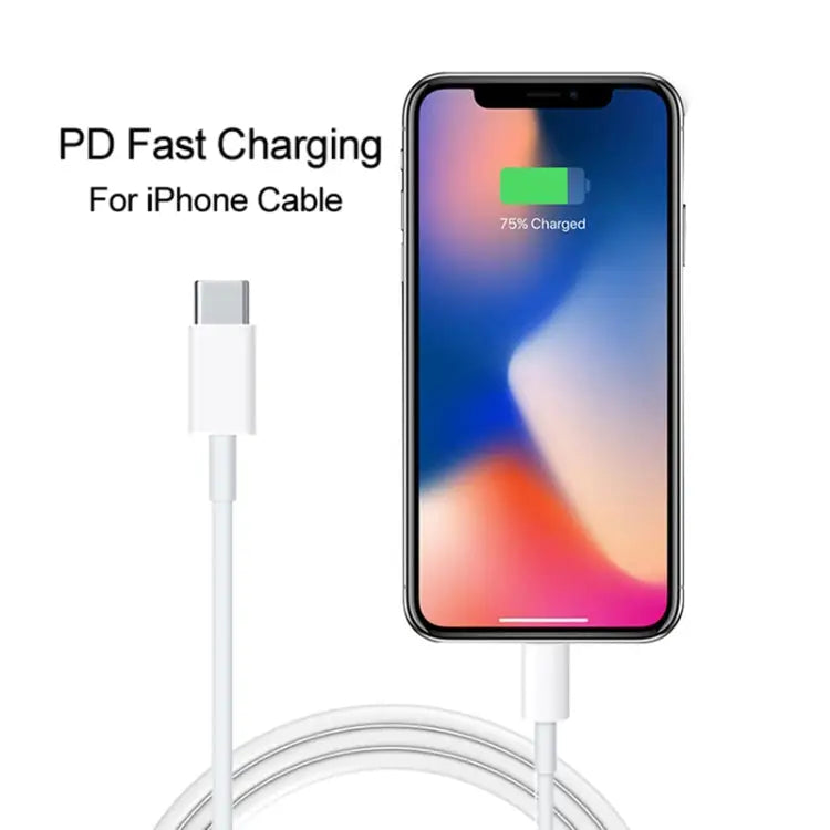 A2344 20W PD 3.0 Type-C / USB-C Folding Travel Charger + USB-C / Type-C to 8 Pin Fast Charging Data Cable Set UK Plug