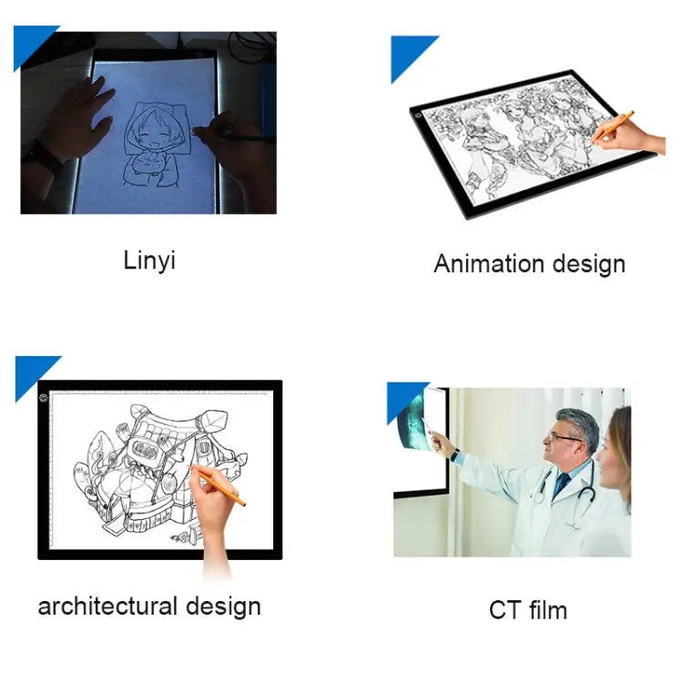 A3 8W 5V LED USB Stepless Dimming Acrylic Scale Copy Boards Anime Sketch Drawing Sketchpad with USB Cable & Power