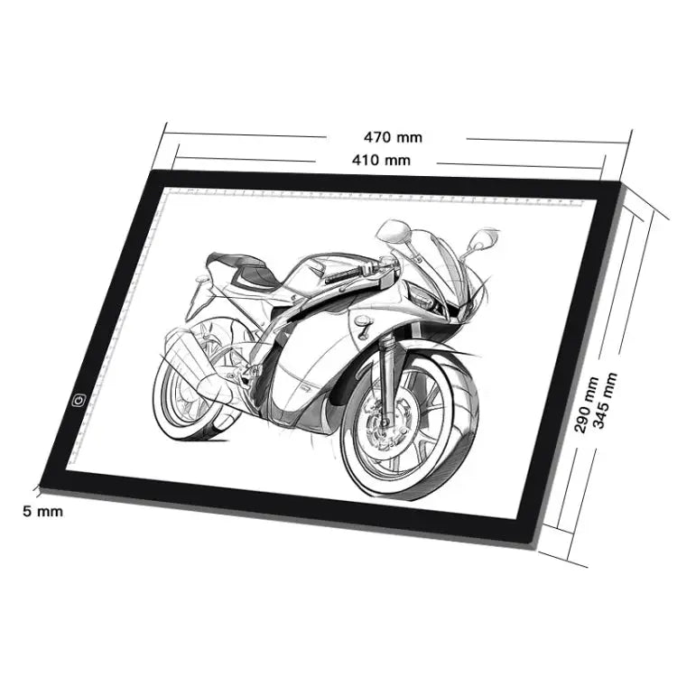 A3 8W 5V LED USB Stepless Dimming Acrylic Scale Copy Boards Anime Sketch Drawing Sketchpad with USB Cable & Power