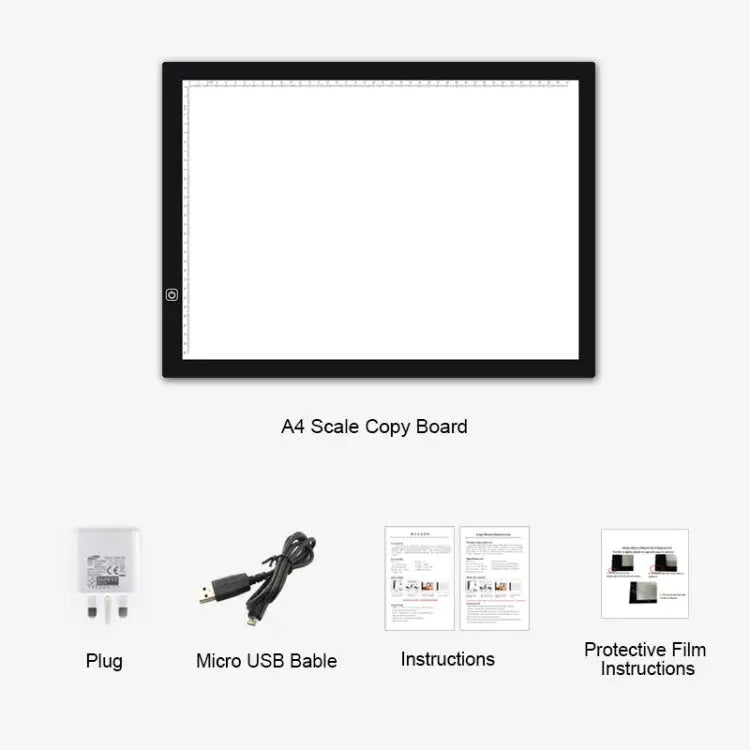 A3 8W 5V LED USB Stepless Dimming Acrylic Scale Copy Boards Anime Sketch Drawing Sketchpad with USB Cable & Power
