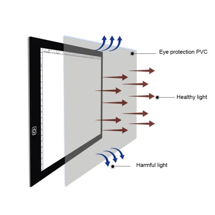A4 Size 5W 5V LED LED Stepless Dimmable Acrylic Copy Boards for Anime Sketch Drawing Sketchpad with USB Cable & Plug