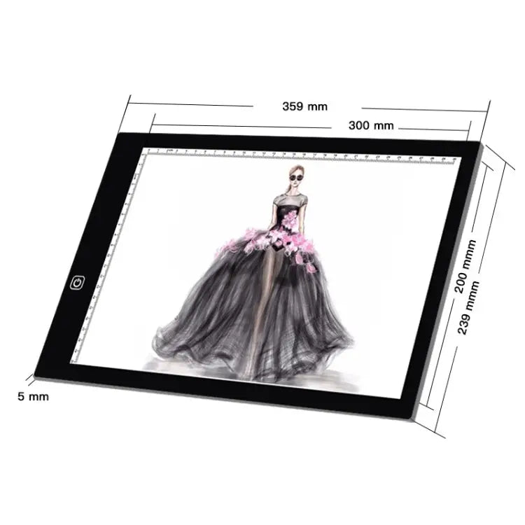 A4 Size LED Three Level of Brightness Dimmable Acrylic Copy Boards for Anime Sketch Drawing Sketchpad with 1.5m USB