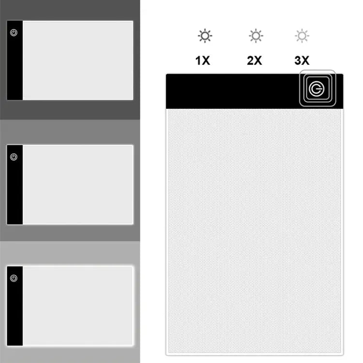 A5 Size Ultra-thin USB Three Level of Brightness Dimmable Acrylic Copy Boards Anime Sketch Drawing Sketchpad with USB