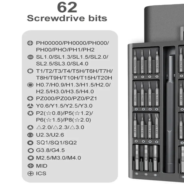 A63 63 in 1 Screwdriver Set Mobile Phone Tablet Computer Disassembly and Maintenance Tool A63 63 in 1 - A63 63 in 1